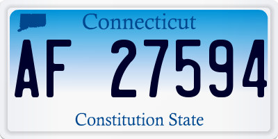 CT license plate AF27594