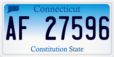 CT license plate AF27596