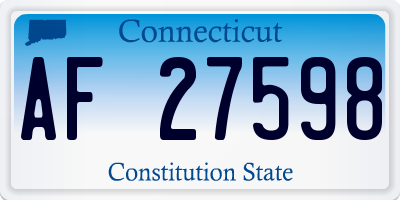 CT license plate AF27598