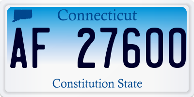 CT license plate AF27600