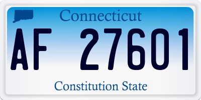 CT license plate AF27601