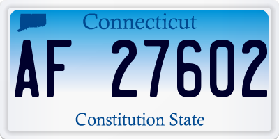 CT license plate AF27602