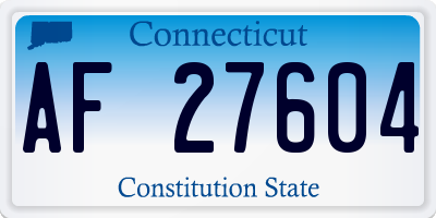 CT license plate AF27604