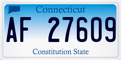 CT license plate AF27609