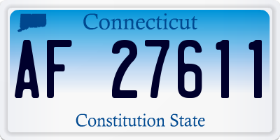 CT license plate AF27611