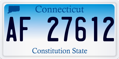 CT license plate AF27612
