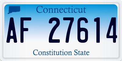 CT license plate AF27614