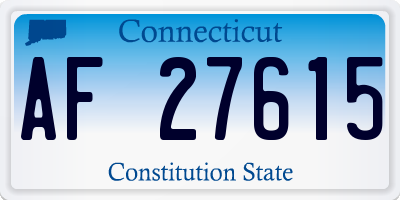 CT license plate AF27615