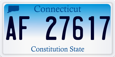 CT license plate AF27617