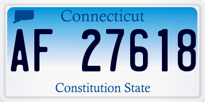 CT license plate AF27618