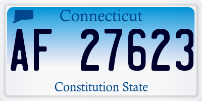 CT license plate AF27623