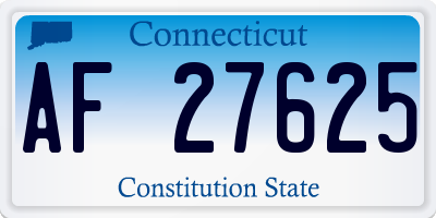 CT license plate AF27625