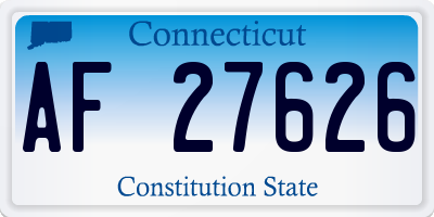 CT license plate AF27626