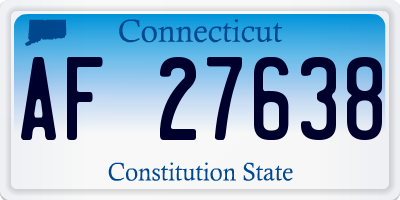 CT license plate AF27638