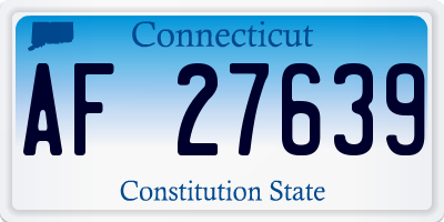 CT license plate AF27639