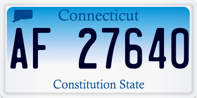 CT license plate AF27640