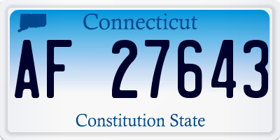CT license plate AF27643