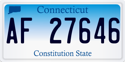 CT license plate AF27646