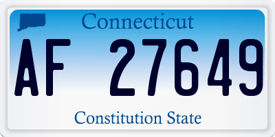 CT license plate AF27649