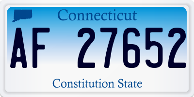 CT license plate AF27652