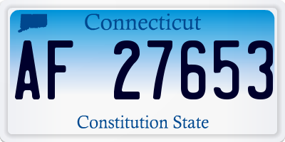 CT license plate AF27653