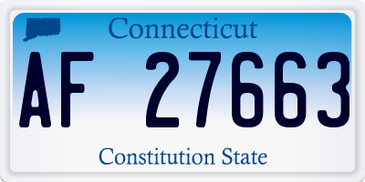 CT license plate AF27663
