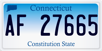 CT license plate AF27665