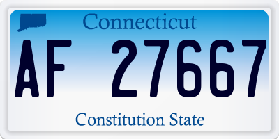 CT license plate AF27667