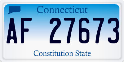 CT license plate AF27673