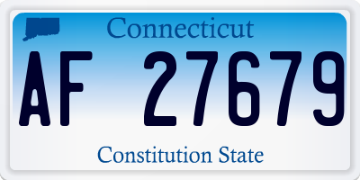 CT license plate AF27679