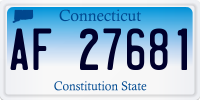 CT license plate AF27681