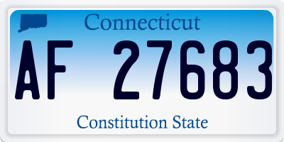 CT license plate AF27683