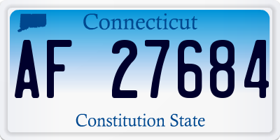 CT license plate AF27684