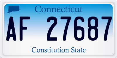 CT license plate AF27687