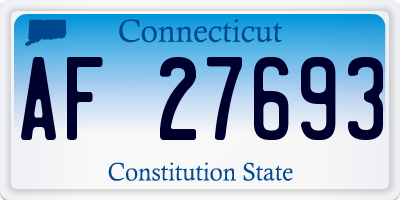 CT license plate AF27693