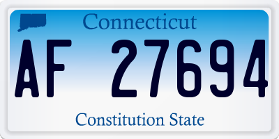 CT license plate AF27694
