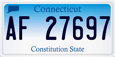 CT license plate AF27697