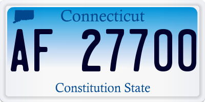 CT license plate AF27700