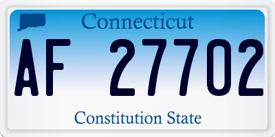 CT license plate AF27702