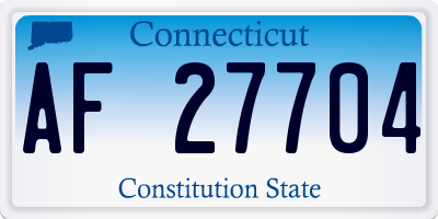 CT license plate AF27704