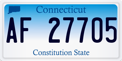 CT license plate AF27705