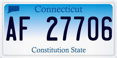 CT license plate AF27706