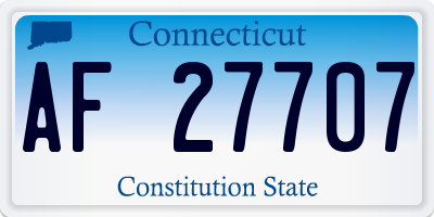 CT license plate AF27707