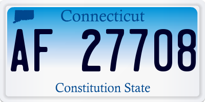 CT license plate AF27708