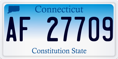 CT license plate AF27709