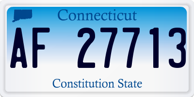 CT license plate AF27713
