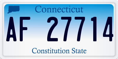 CT license plate AF27714