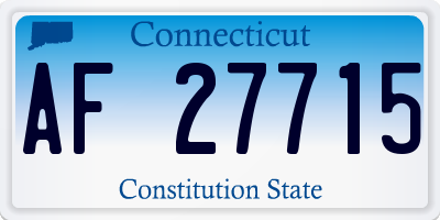 CT license plate AF27715