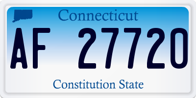 CT license plate AF27720