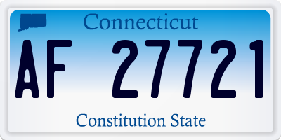 CT license plate AF27721